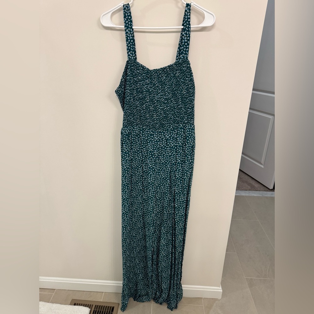 Green Patterned Sleeveless Romper